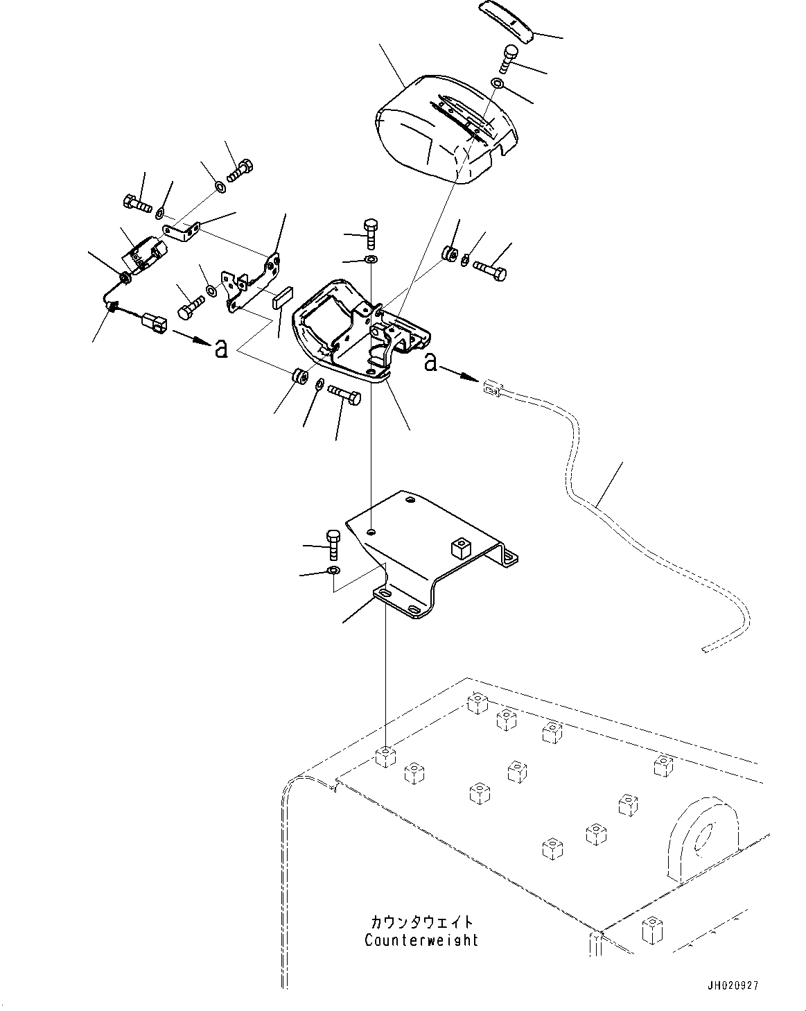 Komatsu parts book diagram for PC700LC-11 S/N 80013-UP: REARVIEW CAMERA, KOMVISION, REAR, R.H.