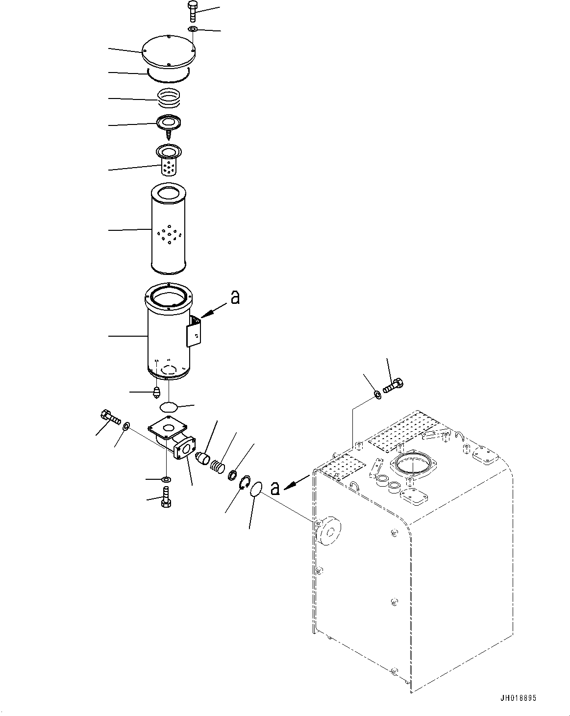 Excavators Komatsu / PC700LC-11 S/N 80013-UP(PC00032U) / Hydraulic Tank, Filter(H001002 : H0110-001002)