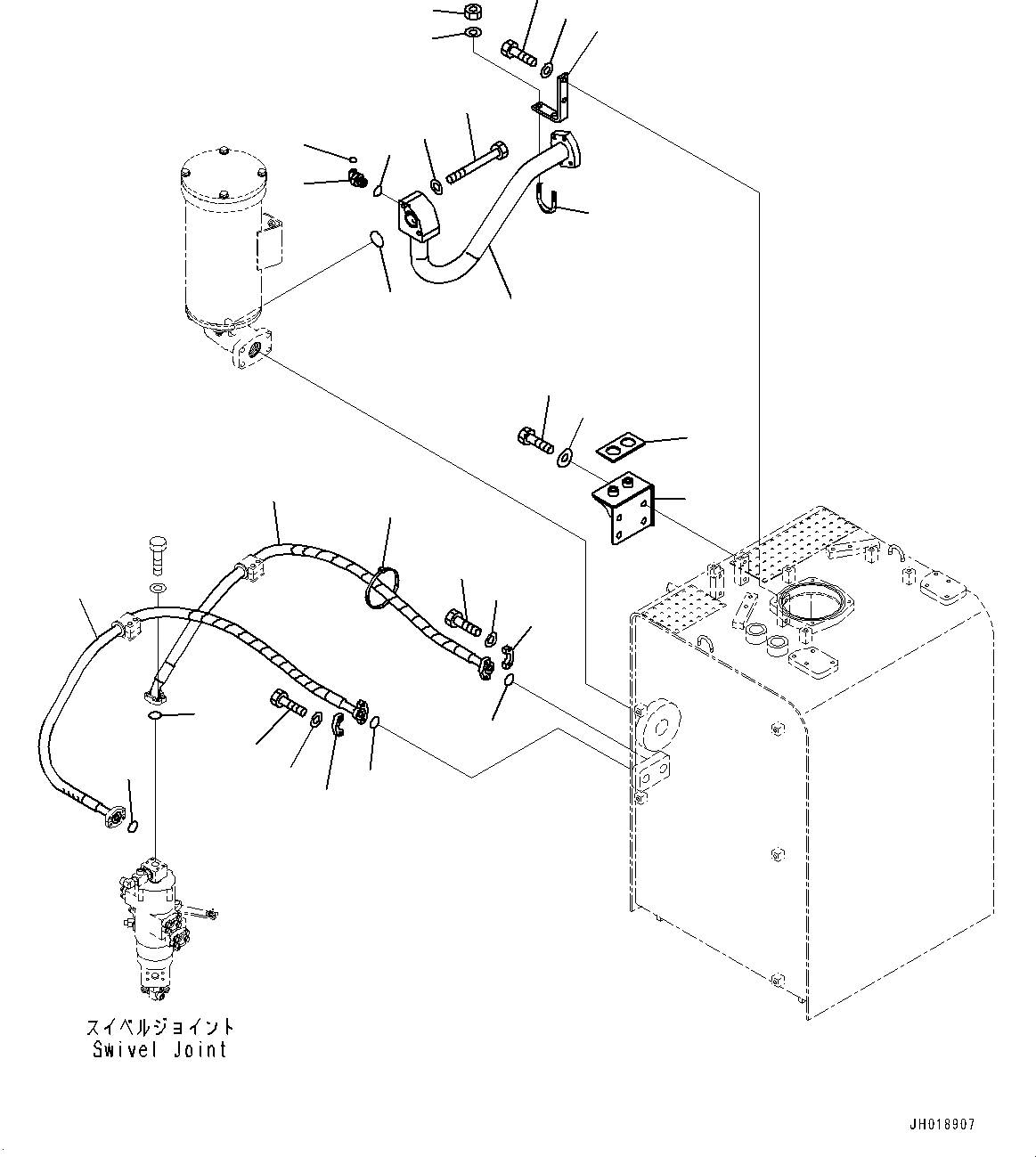Excavators Komatsu / PC700LC-11 S/N 80013-UP(PC00032U) / Hydraulic Tank, Oil Cooler Piping(H001004 : H0110-001004)