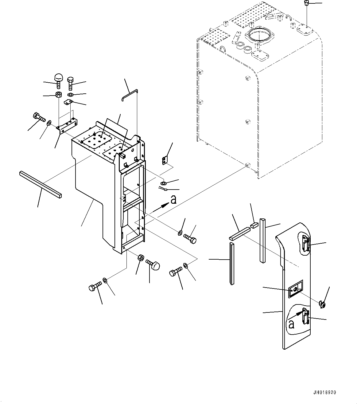 Excavators Komatsu / PC700LC-11 S/N 80013-UP(PC00032U) / Hydraulic Tank, Door Cover(H001005 : H0110-001005)