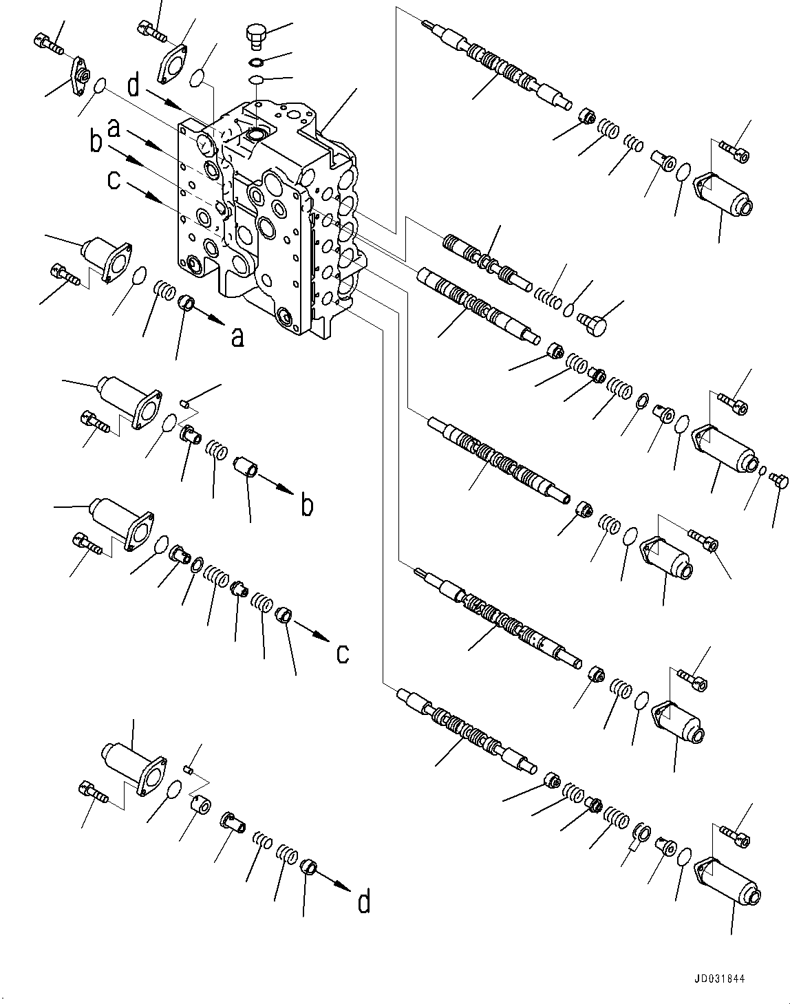 Excavators Komatsu / PC700LC-11 S/N 80013-UP(PC00032U) / Control Valve, 9-Spool, Inner Parts (7/8)(H002007 : H0120-001007)