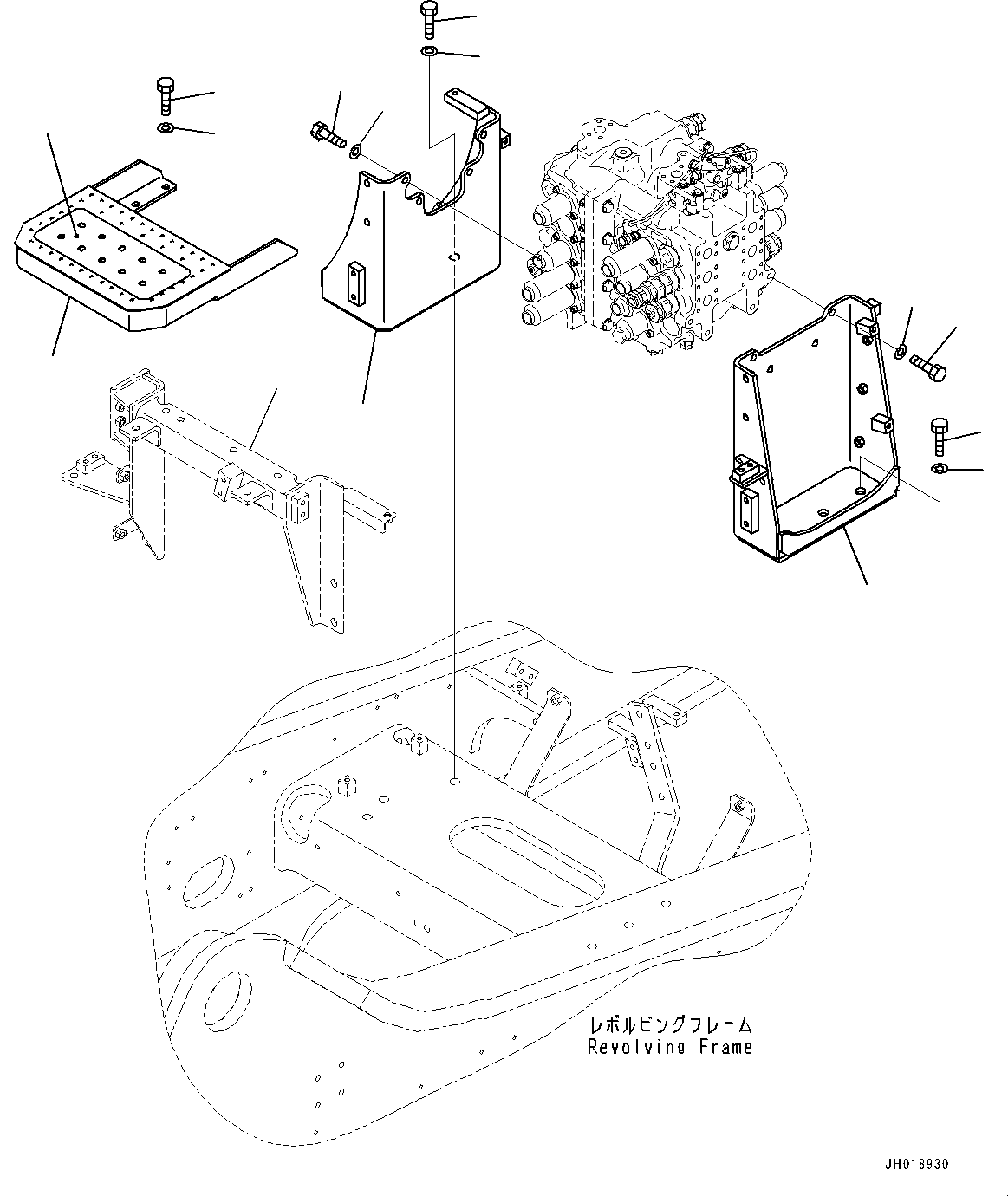 Excavators Komatsu / PC700LC-11 S/N 80013-UP(PC00032U) / Control Valve, 9-Spool, Bracket and Step(H002012 : H0120-001012)