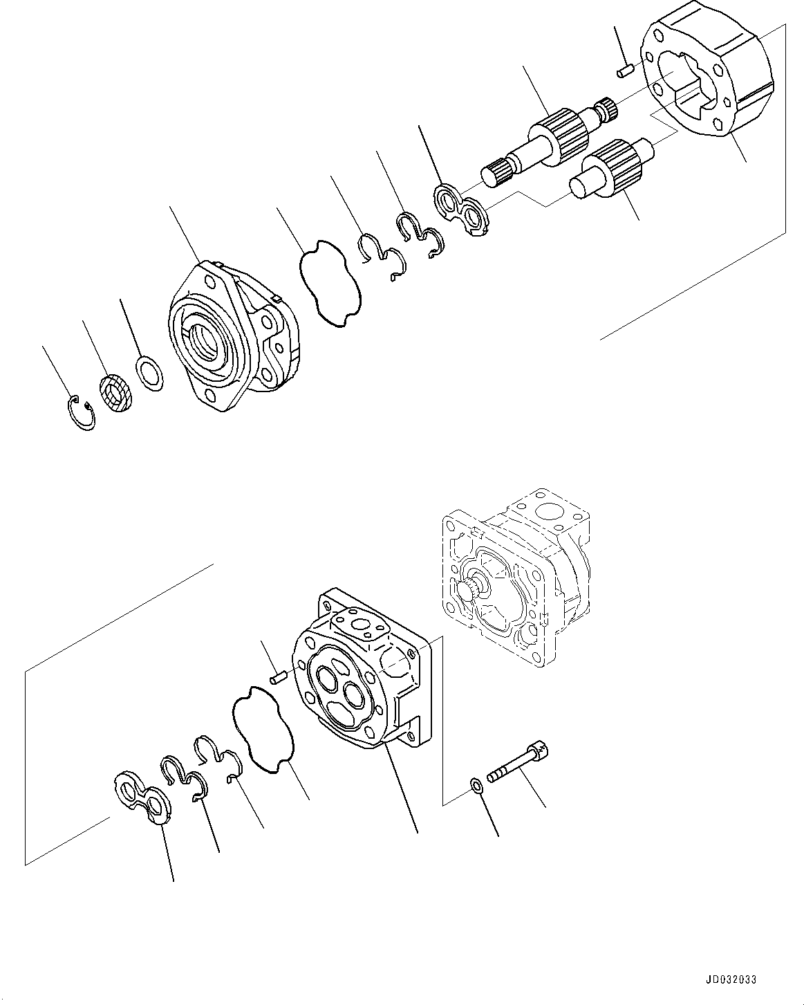 Excavators Komatsu / PC700LC-11 S/N 80013-UP(PC00032U) / Gear Pump, Fan Pump (5/7)(H005005 : H0240-001005)