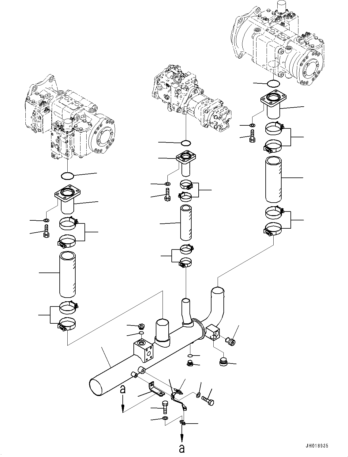 Excavators Komatsu / PC700LC-11 S/N 80013-UP(PC00032U) / Suction Piping, (1/2)(H006001 : H0311-001001)