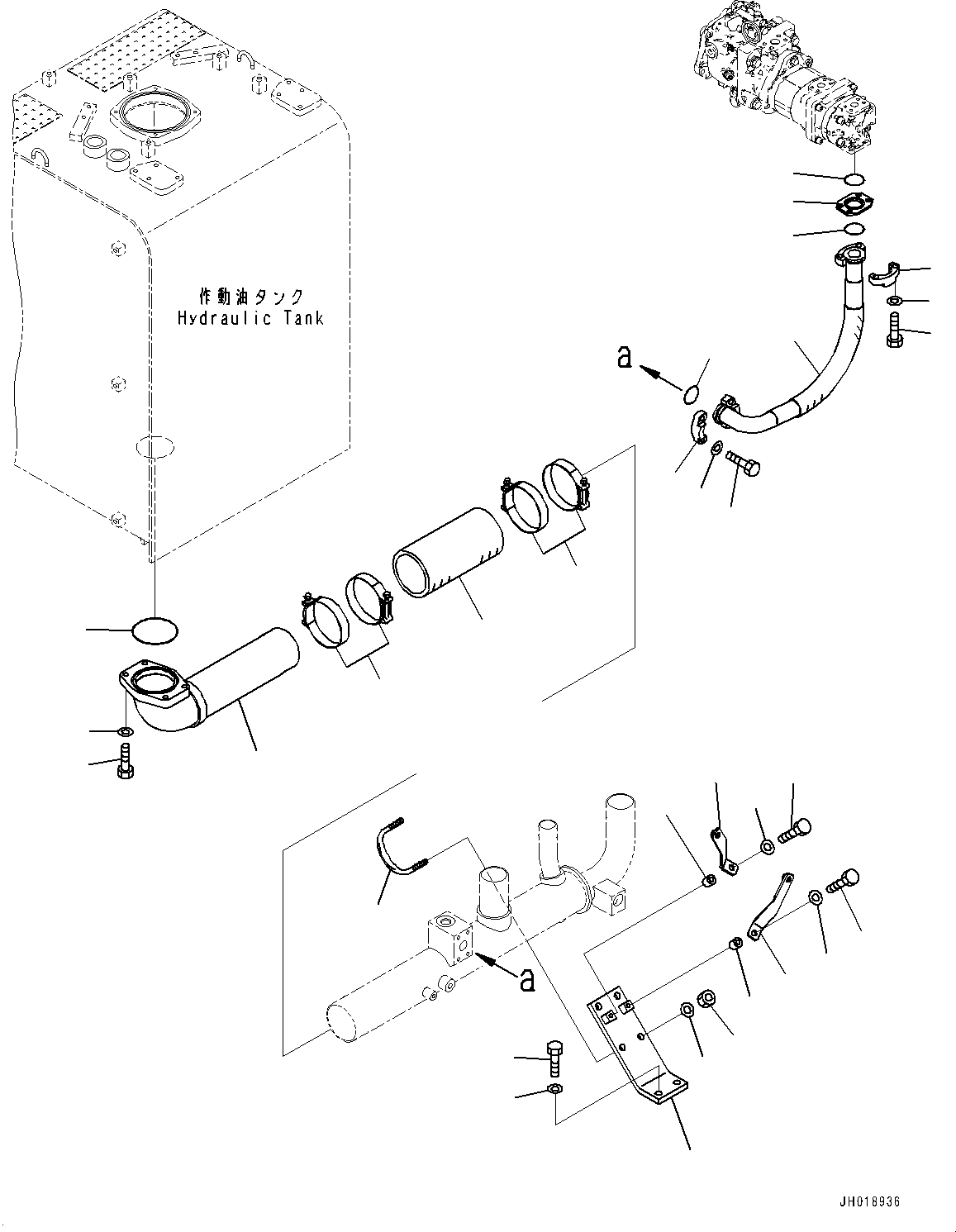 Excavators Komatsu / PC700LC-11 S/N 80013-UP(PC00032U) / Suction Piping, (2/2)(H006002 : H0311-001002)