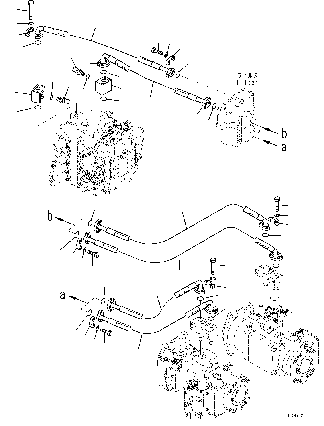 Excavators Komatsu / PC700LC-11 S/N 80013-UP(PC00032U) / Delivery Piping, (2/2)(H007002 : H0312-001002)