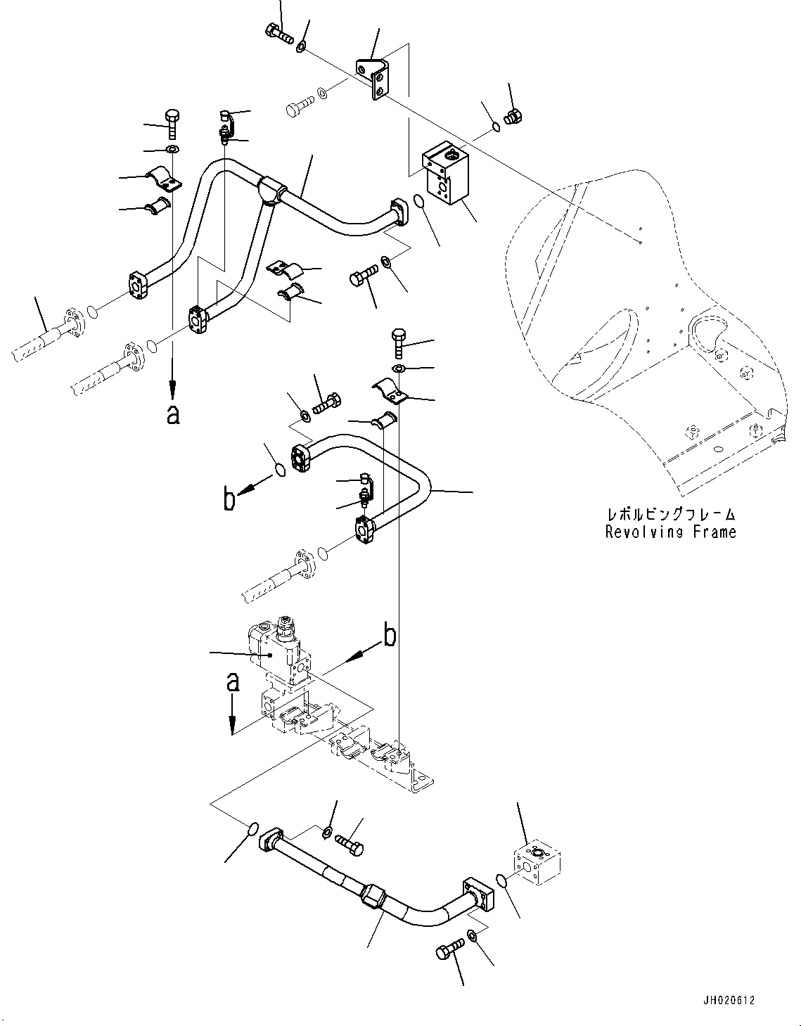Excavators Komatsu / PC700LC-11 S/N 80013-UP(PC00032U) / Boom Piping, Chassis Side Piping (2/2)(H011002 : H1210-001002)