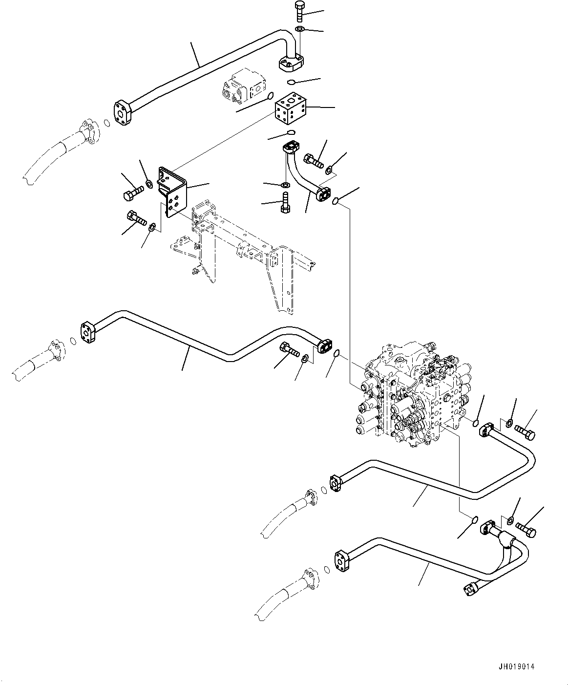 Excavators Komatsu / PC700LC-11 S/N 80013-UP(PC00032U) / Arm and Bucket Piping, Valve Piping (1/2)(H012001 : H1220-001001)