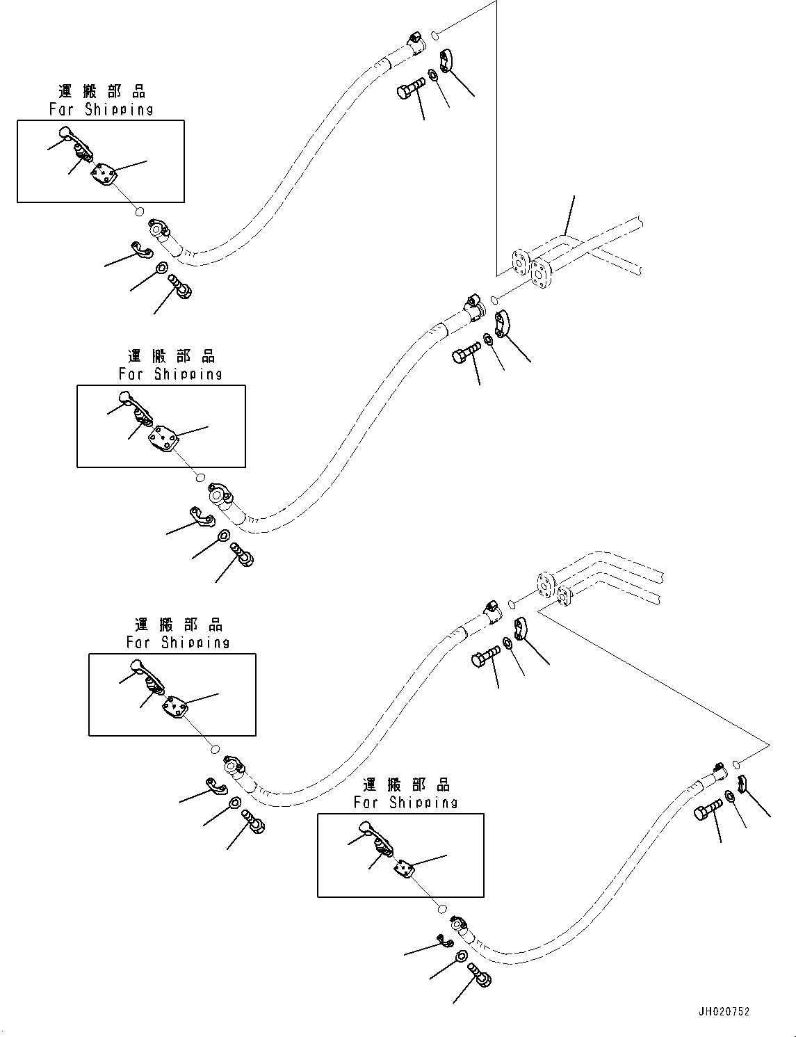 Excavators Komatsu / PC700LC-11 S/N 80013-UP(PC00032U) / Arm and Bucket Piping, Connecting Parts(H012004 : H1220-001004)