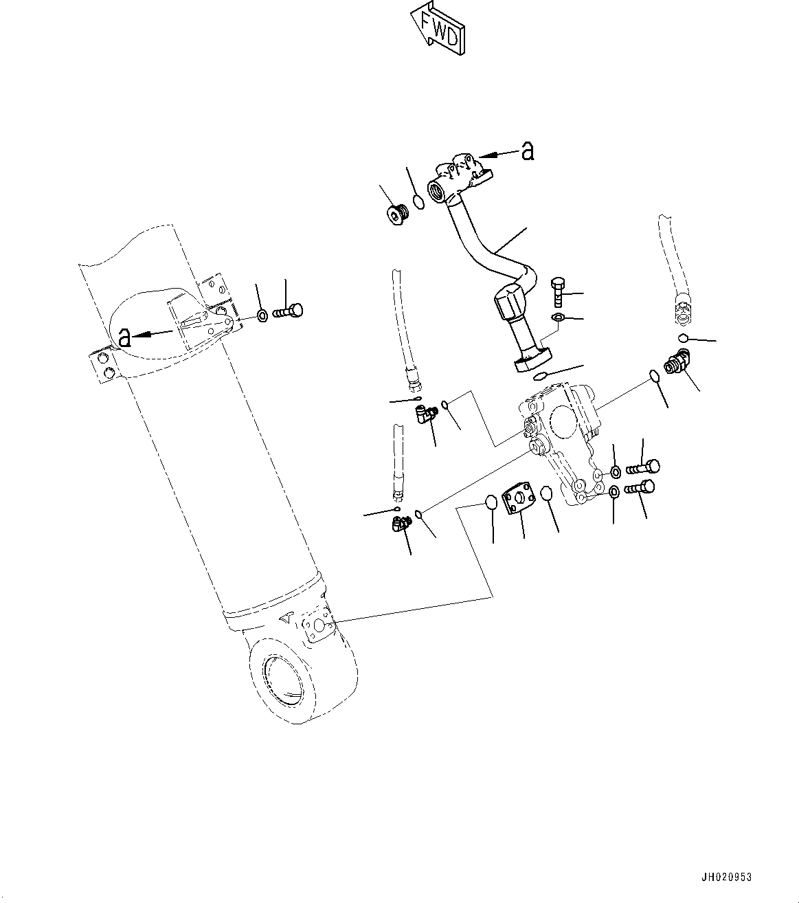 Excavators Komatsu / PC700LC-11 S/N 80013-UP(PC00032U) / Anti-drop Valve, Boom and Arm, Boom Anti-drop Valve Mounting, L.H.(H016003 : H1250-002003)