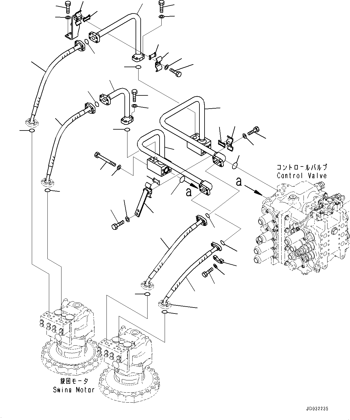Excavators Komatsu / PC700LC-11 S/N 80013-UP(PC00032U) / Swing Piping(H018001 : H1340-001001)