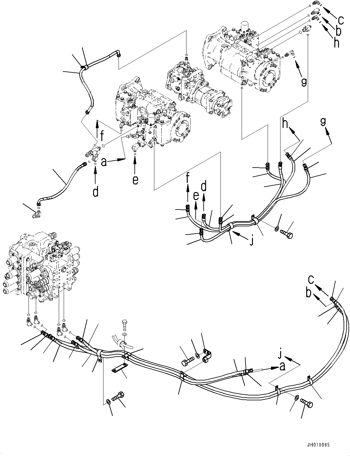 Excavators Komatsu / PC700LC-11 S/N 80013-UP(PC00032U) / O.L.S.S. Piping(H020001 : H1810-001001)
