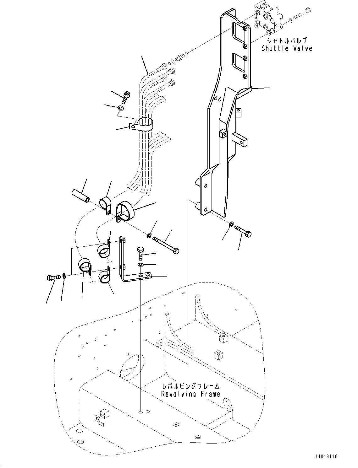 Excavators Komatsu / PC700LC-11 S/N 80013-UP(PC00032U) / Shuttle Valve Piping, Mounting Bracket(H022001 : H1833-001001)