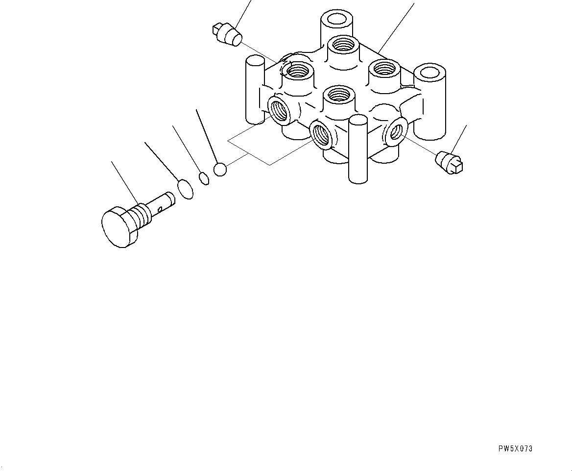 Excavators Komatsu / PC700LC-11 S/N 80013-UP(PC00032U) / Shuttle Valve Piping, Shuttle Valve (2/2)(H022004 : H1833-001004)