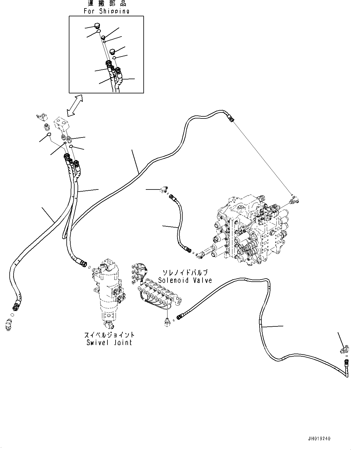 Excavators Komatsu / PC700LC-11 S/N 80013-UP(PC00032U) / Proportional Pressure Control (PPC) Main Piping, Boom and Arm Anti-drop Valve, Hose (2/2)(H024002 : H1840-002002)