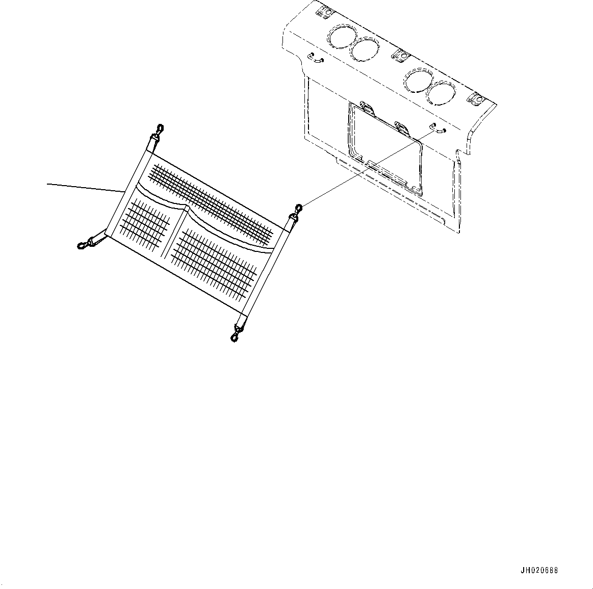 Excavators Komatsu / PC700LC-11 S/N 80013-UP(PC00032U) / Luggage Box Net(K003001 : K0190-001001)