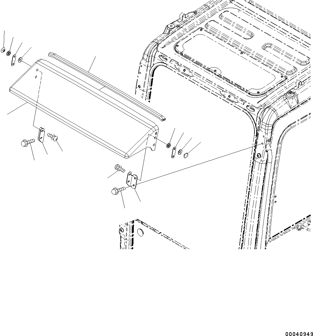 Excavators Komatsu / PC700LC-11 S/N 80013-UP(PC00032U) / Rain Visor(K006001 : K0320-001001)