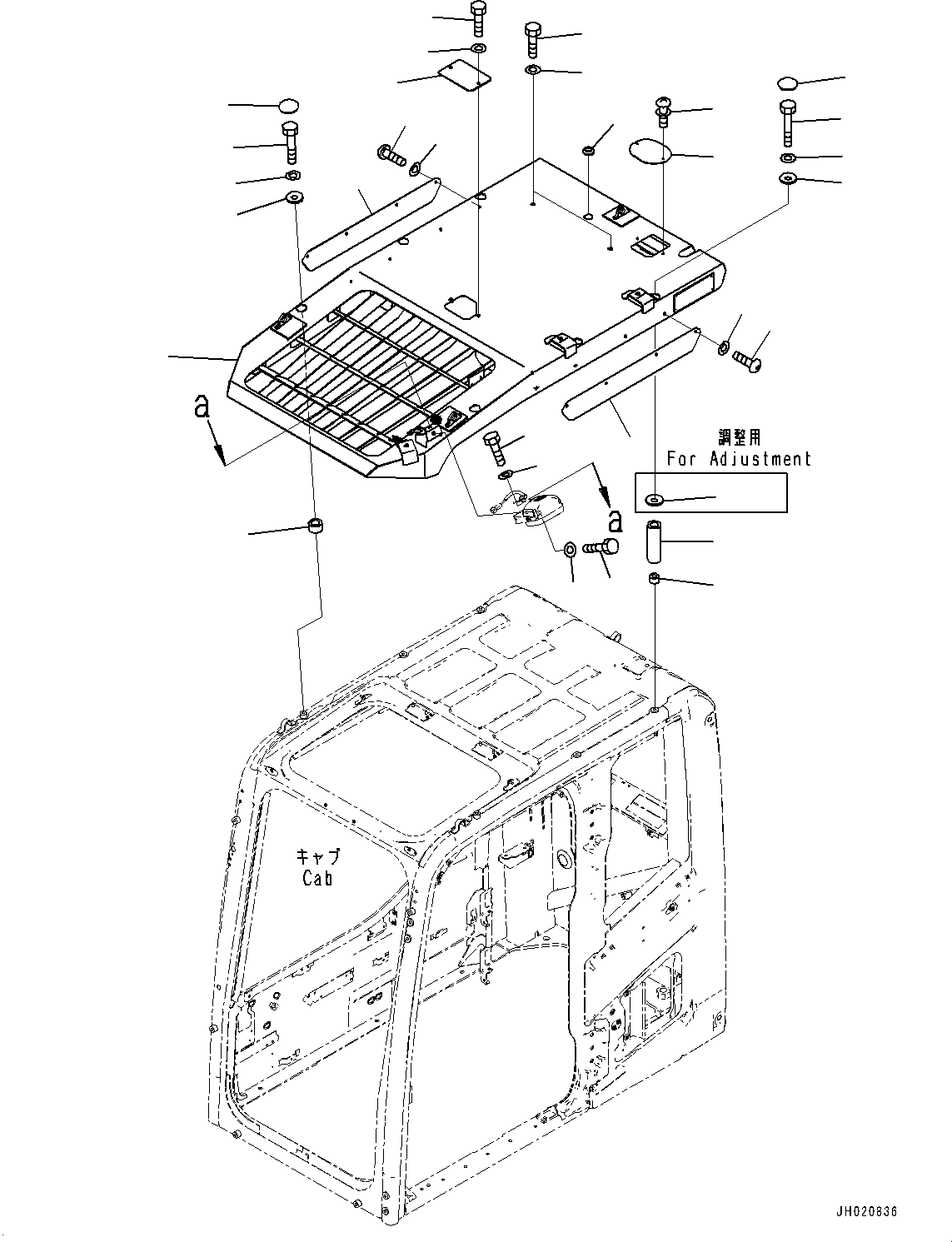 Excavators Komatsu / PC700LC-11 S/N 80013-UP(PC00032U) / Top Guard, Cab Top(K012001 : K0600-002001)