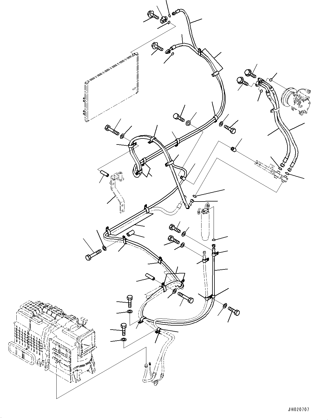 Excavators Komatsu / PC700LC-11 S/N 80013-UP(PC00032U) / Air Conditioner, Hose(K013001 : K0700-001001)