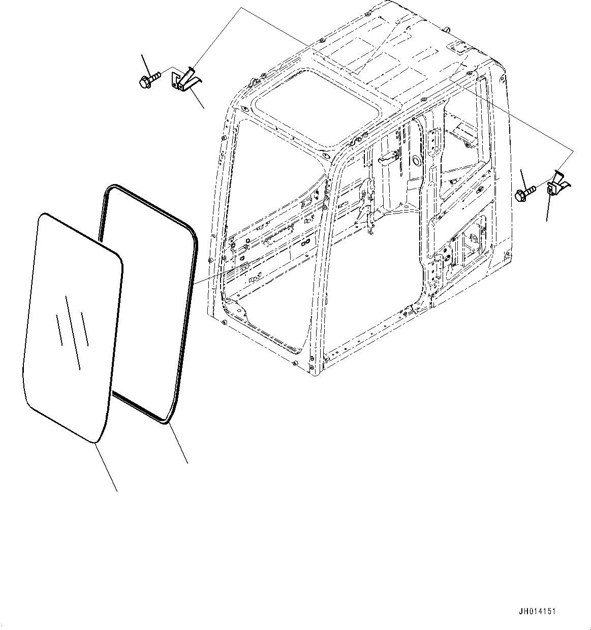 Excavators Komatsu / PC700LC-11 S/N 80013-UP(PC00032U) / Cab, Front Window(K014002 : K1110-002002)