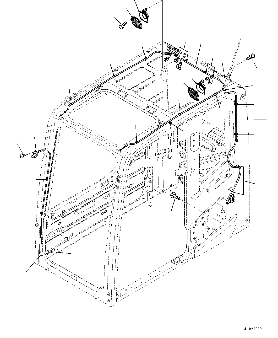 Excavators Komatsu / PC700LC-11 S/N 80013-UP(PC00032U) / Cab, Speaker and Window Washer Hose(K014009 : K1110-002009)