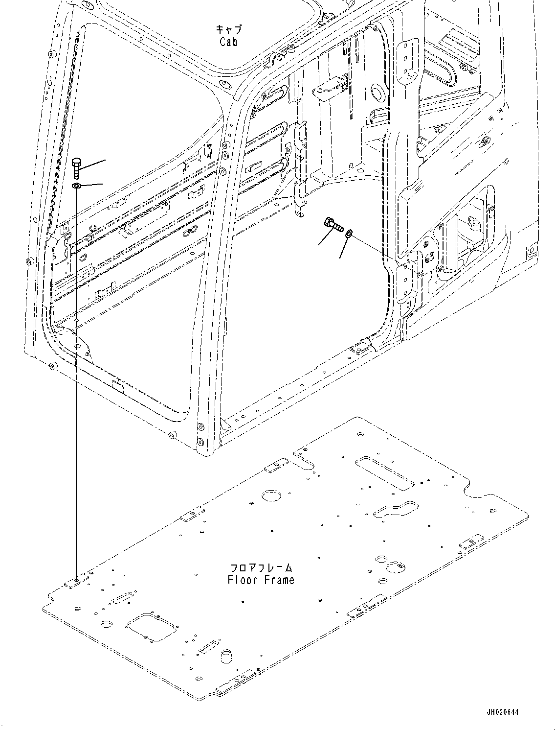 Excavators Komatsu / PC700LC-11 S/N 80013-UP(PC00032U) / Cab, Cab In Parts, Cab Mounting(K014027 : K1110-002027)