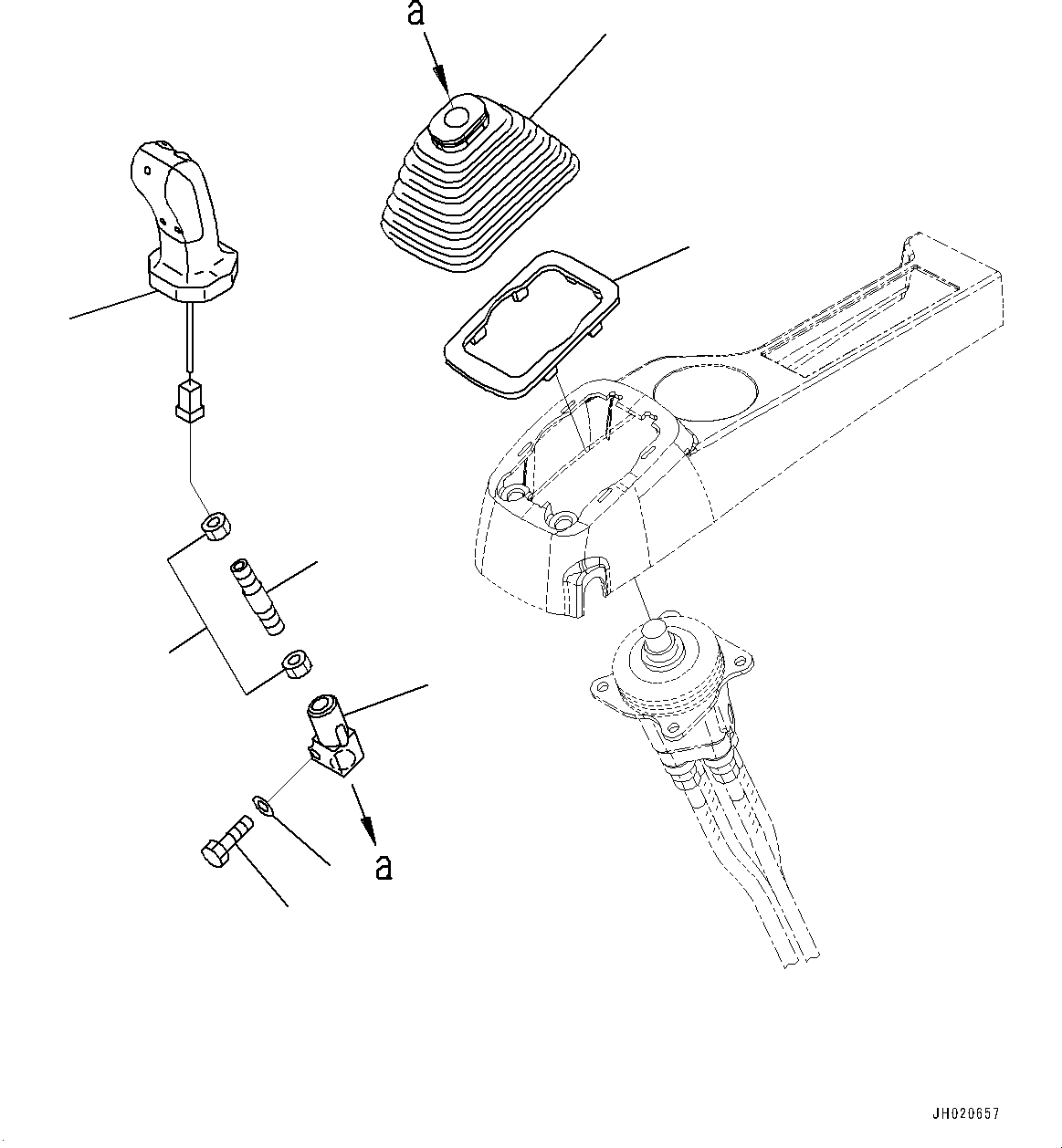 Excavators Komatsu / PC700LC-11 S/N 80013-UP(PC00032U) / Cab, Floor, Work Equipment Control Lever, L.H.(K014042 : K1110-002042)