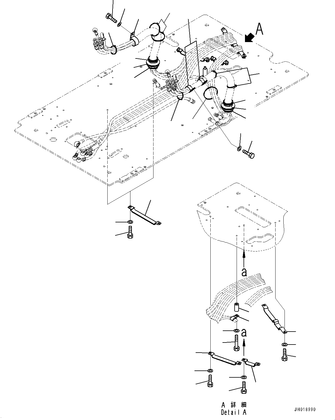 Excavators Komatsu / PC700LC-11 S/N 80013-UP(PC00032U) / Cab, Floor Piping(K014061 : K1110-002061)