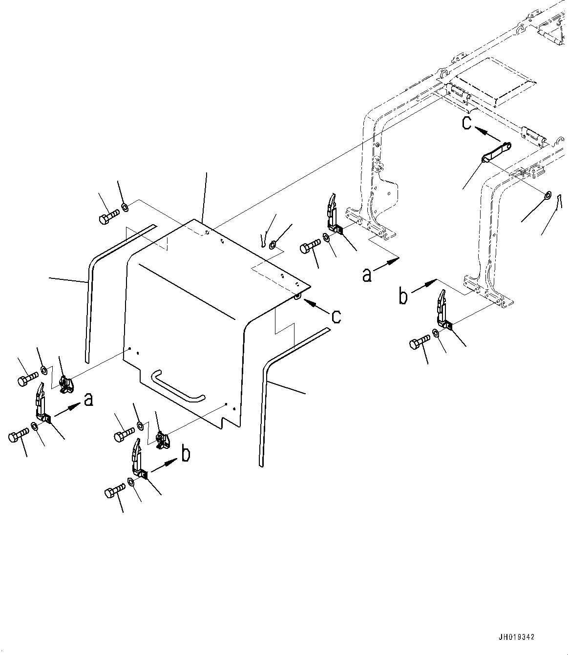Excavators Komatsu / PC700LC-11 S/N 80013-UP(PC00032U) / Engine Hood, Center (2/3)(M001002 : M1110-001002)