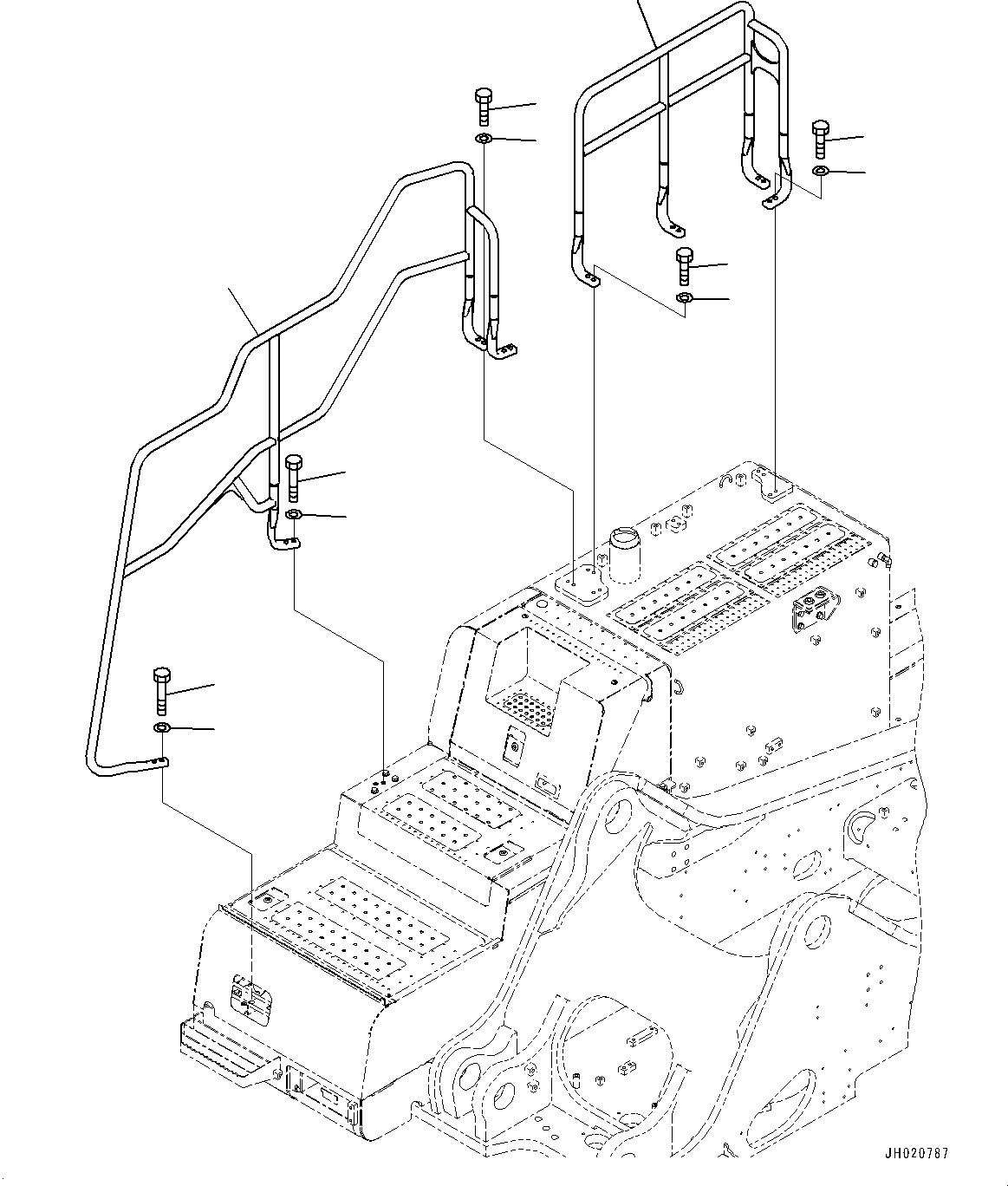 Excavators Komatsu / PC700LC-11 S/N 80013-UP(PC00032U) / Handrail, KomVision(M010001 : M1310-002001)