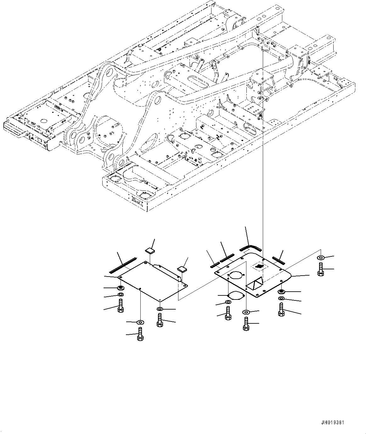 Excavators Komatsu / PC700LC-11 S/N 80013-UP(PC00032U) / Under Cover, Revolving Frame, Center(M016002 : M1810-001002)