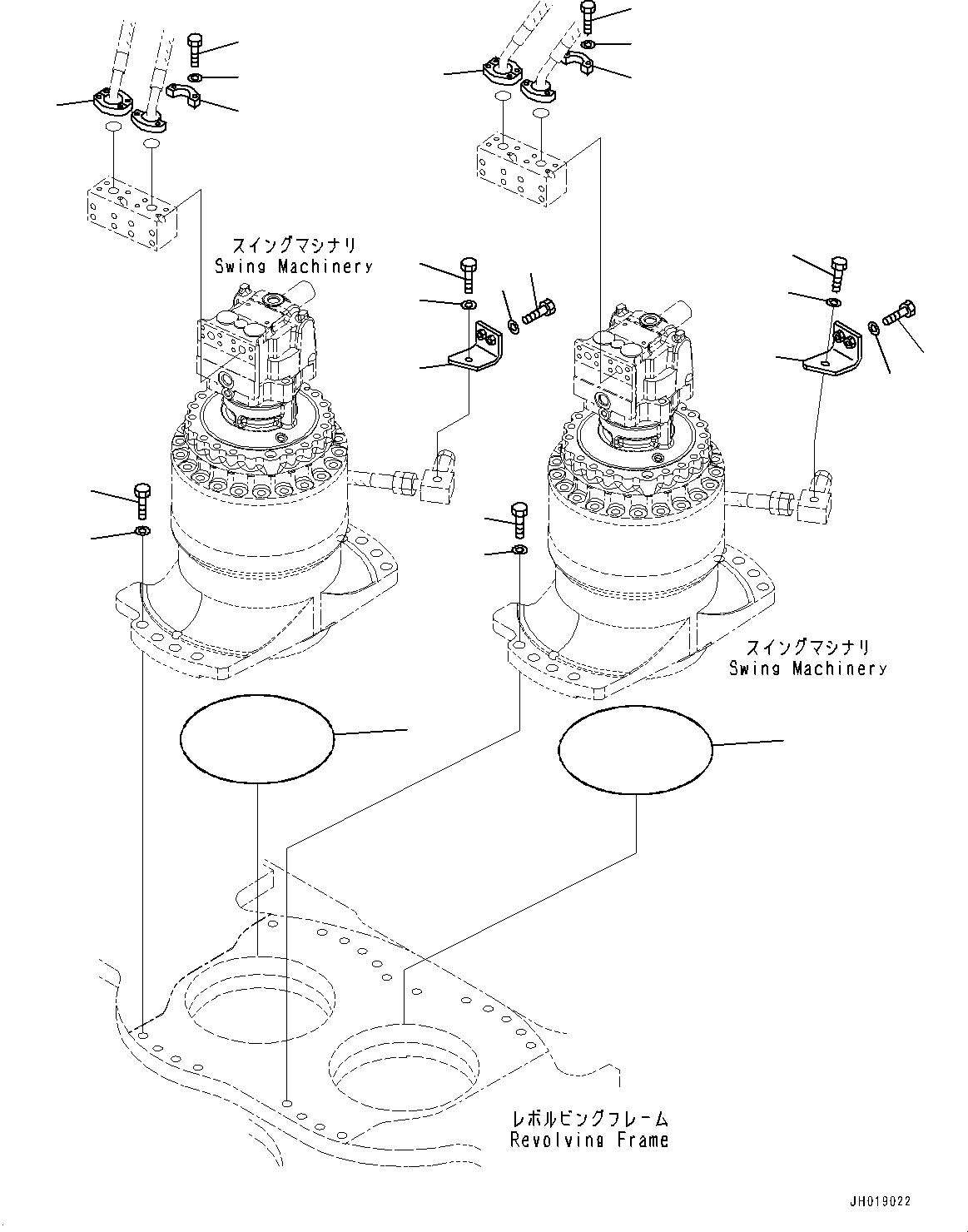 Excavators Komatsu / PC700LC-11 S/N 80013-UP(PC00032U) / Swing Machinery and Motor, Bracket and Flange(N002011 : N1210-002011)
