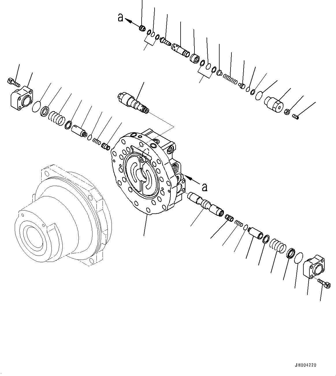 Komatsu parts book diagram for PC700LC-11 S/N 80013-UP: TRACK FRAME, TRACK ROLLER GUARD, INNER PARTS, TRAVEL MOTOR, L.H. (2/4)
