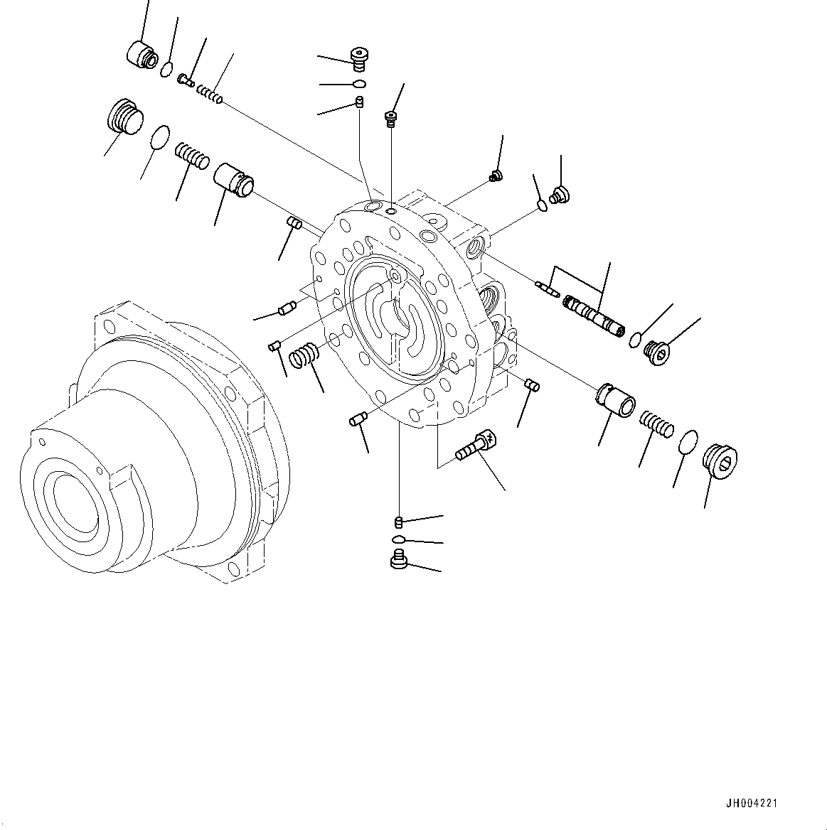 Komatsu parts book diagram for PC700LC-11 S/N 80013-UP: TRACK FRAME, TRACK ROLLER GUARD, INNER PARTS, TRAVEL MOTOR, L.H. (3/4)