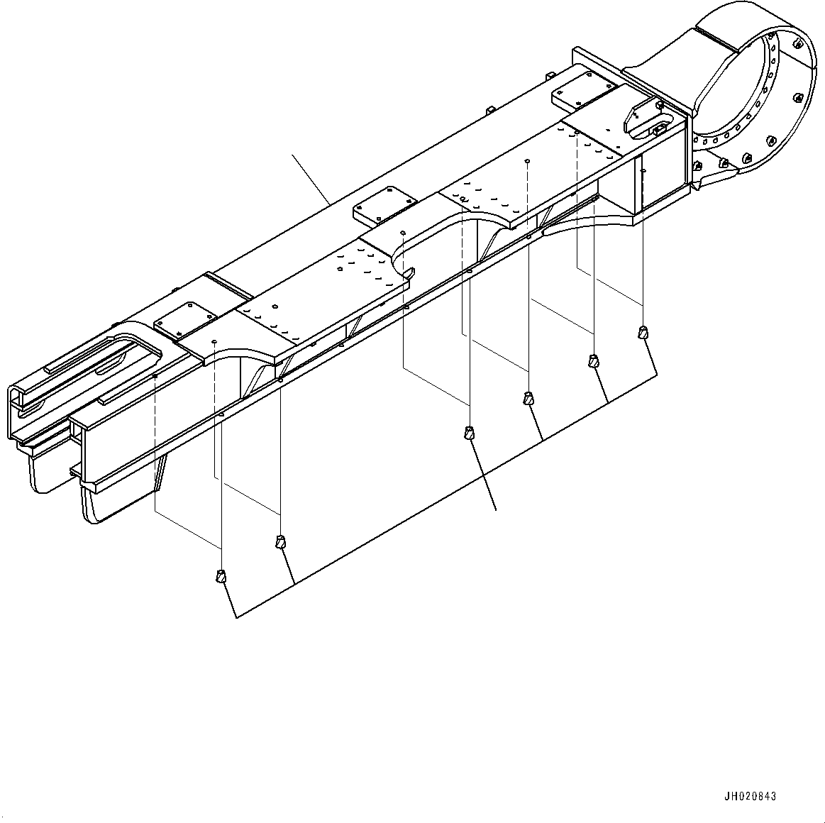 Komatsu parts book diagram for PC700LC-11 S/N 80013-UP: TRACK FRAME, FULL LENGTH TRACK ROLLER GUARD, FRAME R.H.