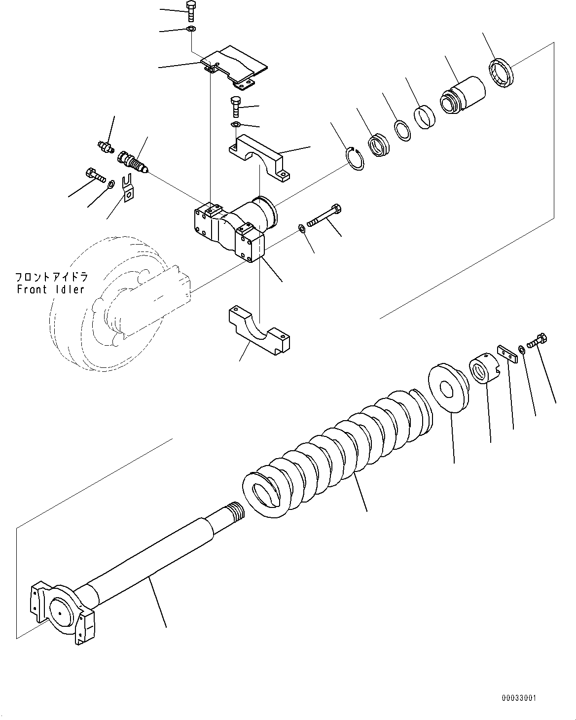 Komatsu parts book diagram for PC700LC-11 S/N 80013-UP: TRACK FRAME, FULL LENGTH TRACK ROLLER GUARD, IDLER CUSHION, R.H.