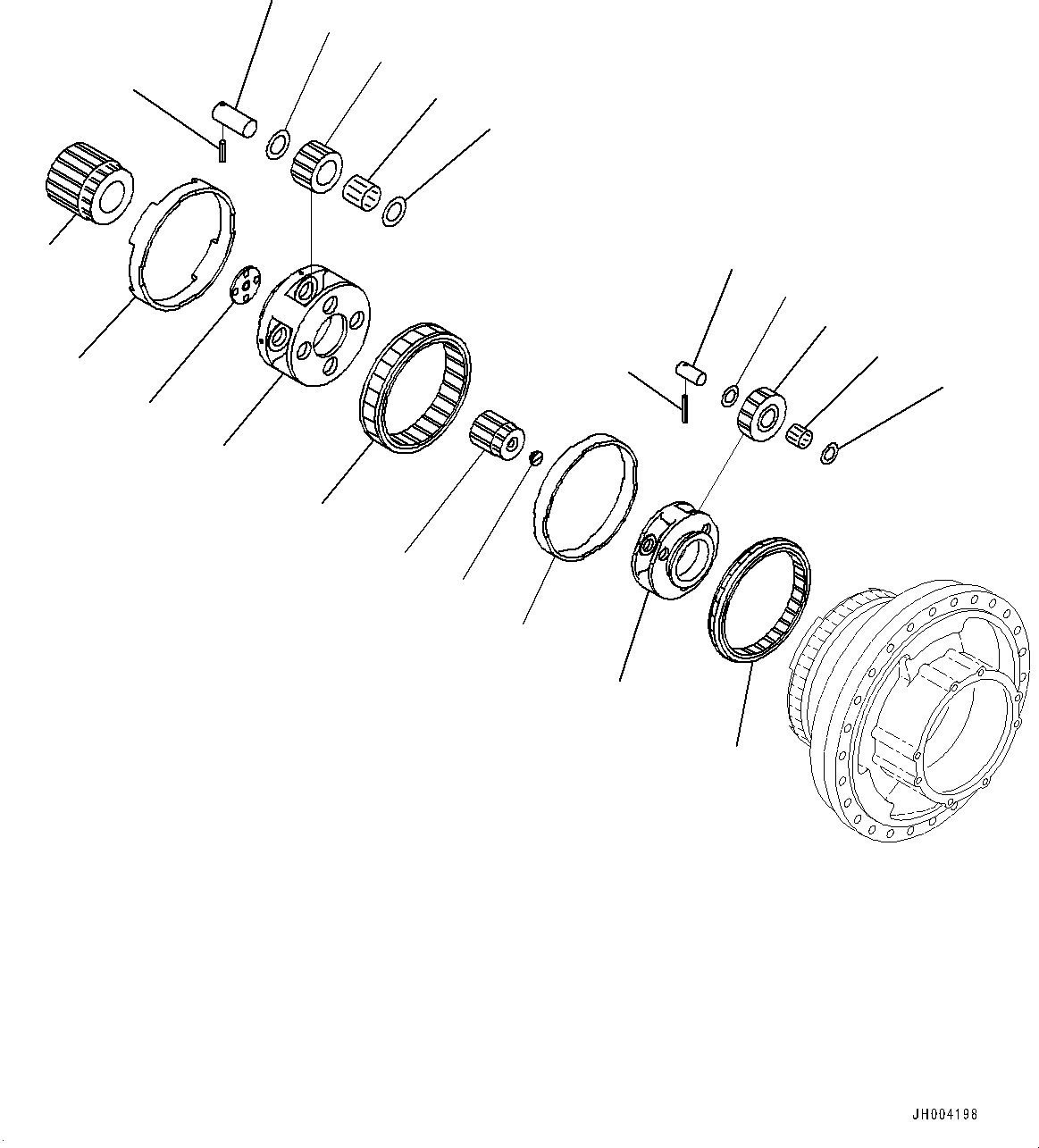 Komatsu parts book diagram for PC700LC-11 S/N 80013-UP: TRACK FRAME, FULL LENGTH TRACK ROLLER GUARD, FINAL DRIVE, FIRST AND SECOND CARRIER, R.H.