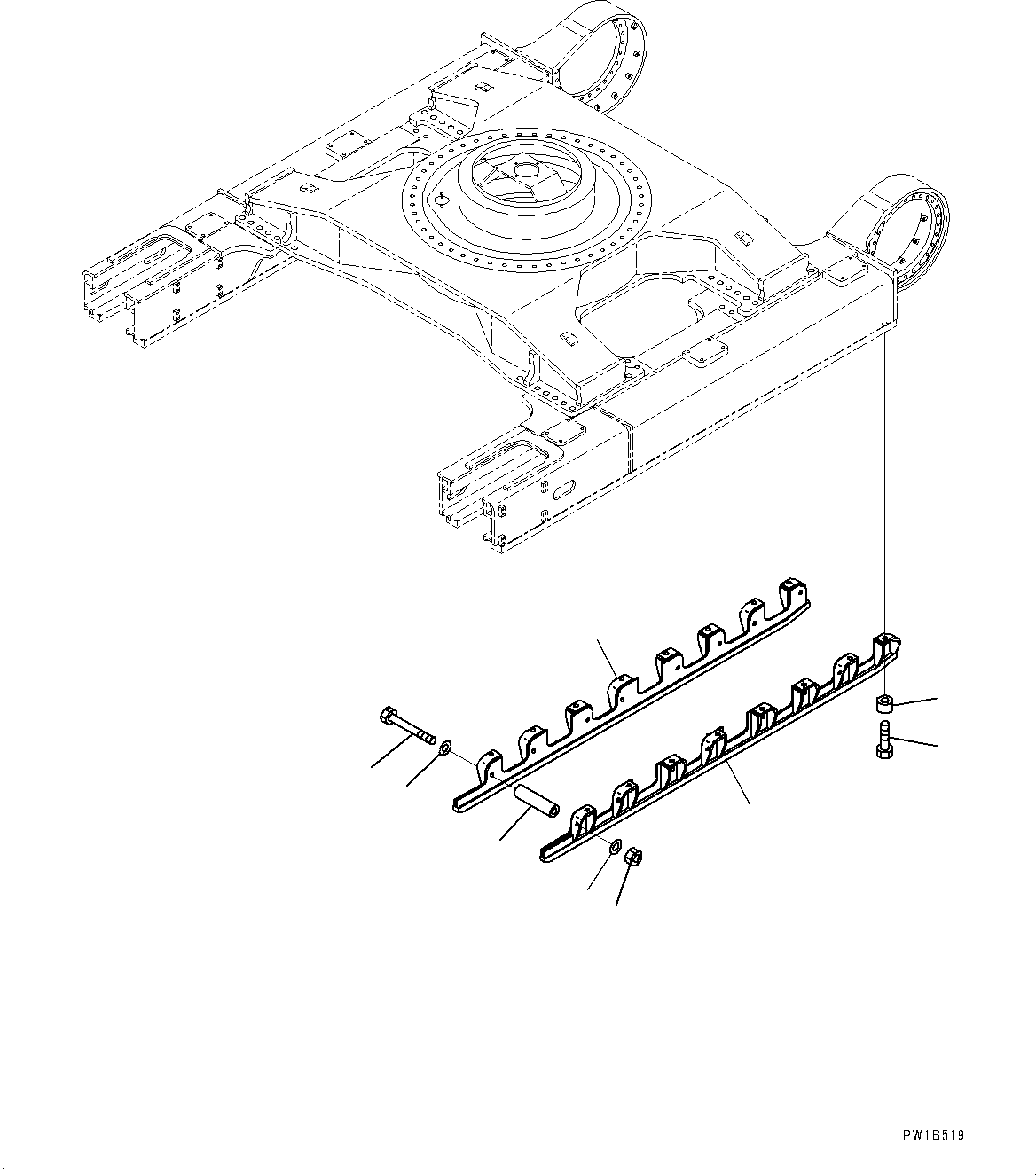 Komatsu parts book diagram for PC700LC-11 S/N 80013-UP: TRACK FRAME, FULL LENGTH TRACK ROLLER GUARD, TRACK ROLLER FULL GUARD, L.H.