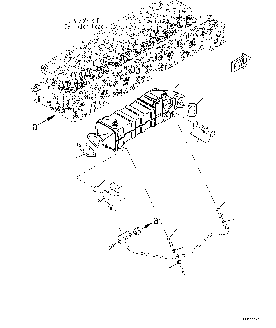 Engines Komatsu / SAA6D107E-3C S/N 22173774-UP (For PC210LCI-11)(PC00037U) / Exhaust Gas Re-circulation (EGR) Cooler(A016001 : A1559-001001)