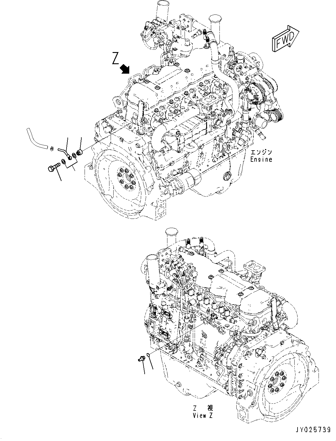 Engines Komatsu / SAA6D107E-3C S/N 22173774-UP (For PC210LCI-11)(PC00037U) / Coolant Piping(A018001 : A1210-001001)