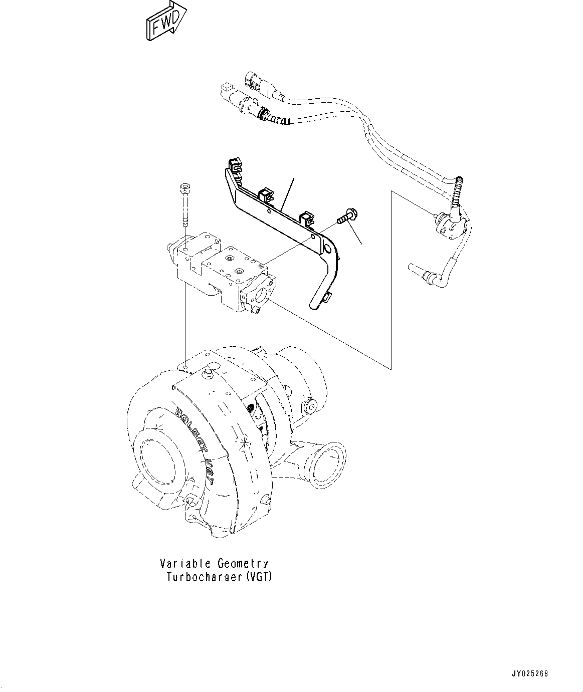 Engines Komatsu / SAA6D107E-3C S/N 22173774-UP (For PC210LCI-11)(PC00037U) / Variable Geometry Turbocharger (VGT) Related Parts, Related Parts(A020001 : APP20-001001)