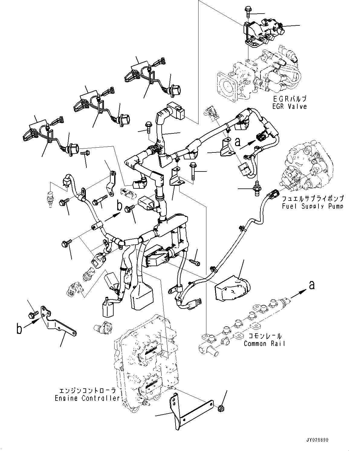 Engines Komatsu / SAA6D107E-3C S/N 22173774-UP (For PC210LCI-11)(PC00037U) / Wiring Harness(F004001 : AWR00-001001)