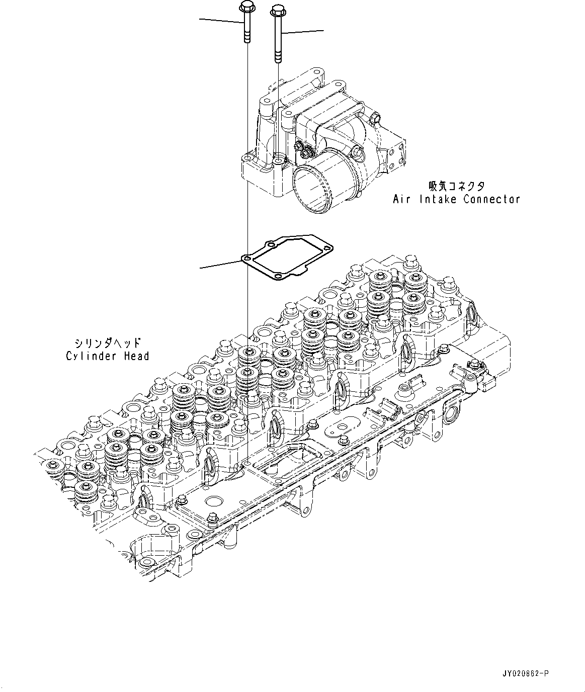 Engines Komatsu / SAA6D114E-3F S/N 26866736-UP (For PC300-8M0/PC350LC-8M0)(PC00038U) / Air Intake Connector Mounting(A007001 : AIC20-001001)