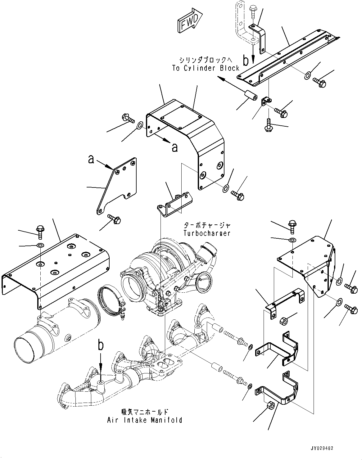 Engines Komatsu / SAA6D114E-3F S/N 26866736-UP (For PC300-8M0/PC350LC-8M0)(PC00038U) / Heat Shield(A017001 : A1570-001001)