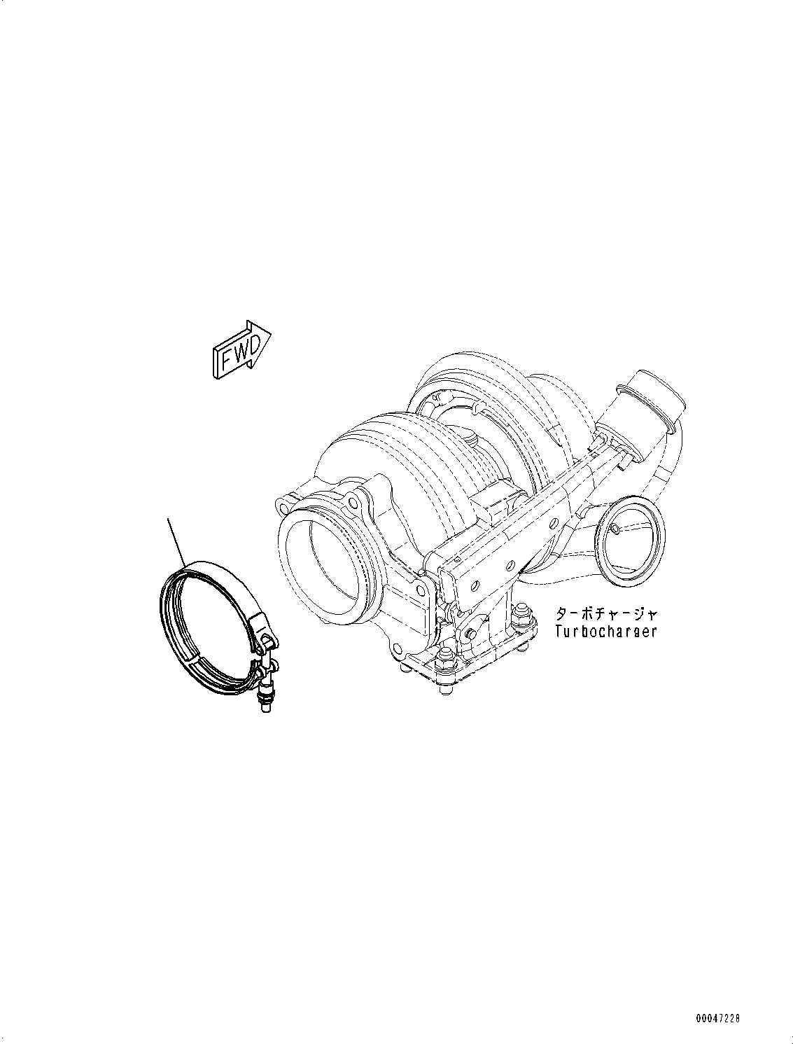 Engines Komatsu / SAA6D114E-3F S/N 26866736-UP (For PC300-8M0/PC350LC-8M0)(PC00038U) / Exhaust Connector Clamp(A021001 : AXS00-001001)