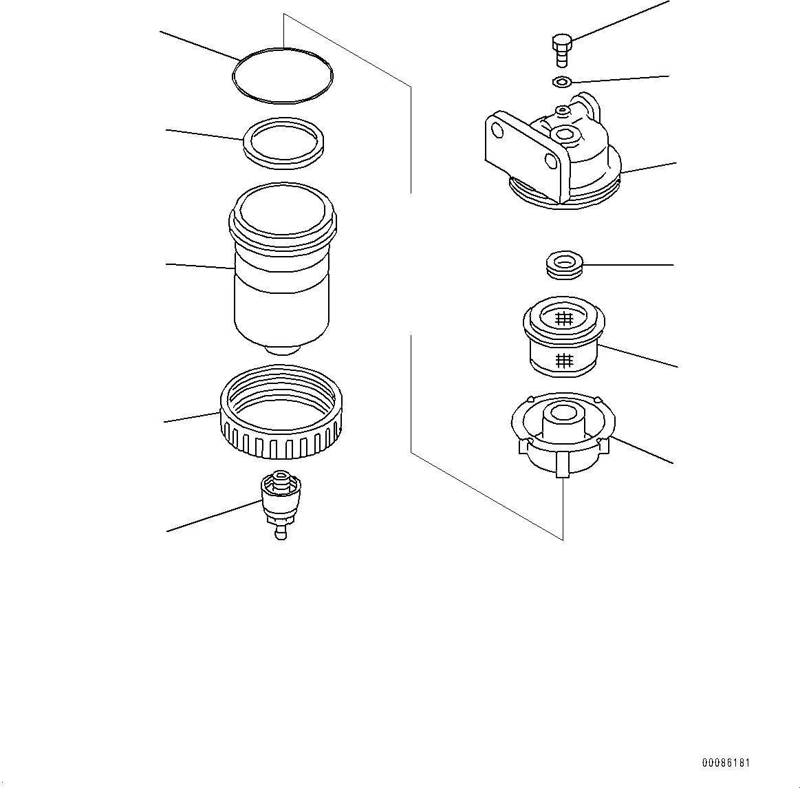 Komatsu parts book diagram for PC300-8M0 S/N K56001-UP: FUEL SUPPLY PIPING, WATER SEPARATOR
