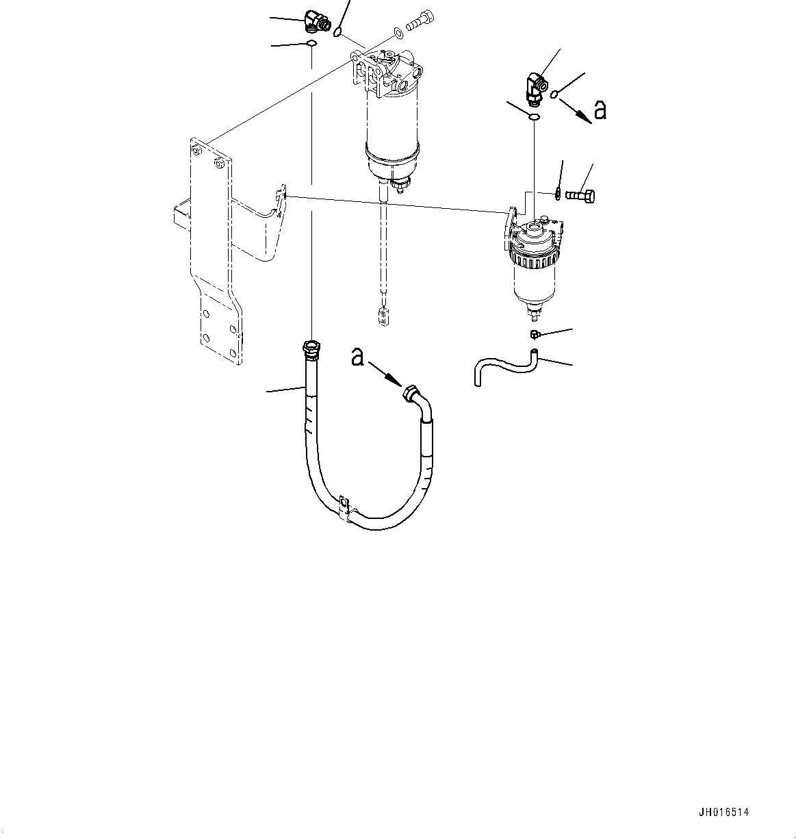 Komatsu parts book diagram for PC300-8M0 S/N K56001-UP: FUEL SUPPLY PIPING, WATER SEPARATOR PIPING