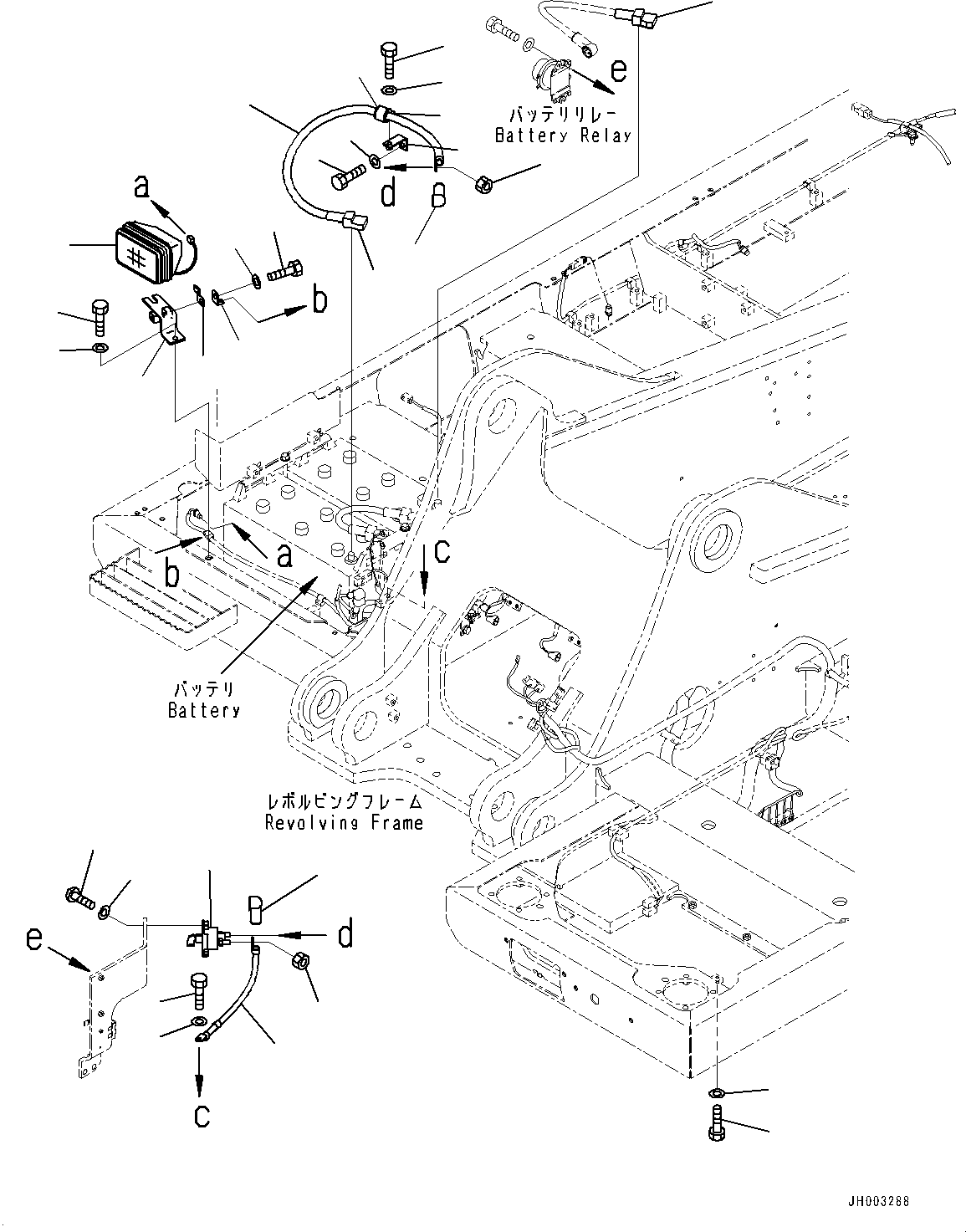 Komatsu parts book diagram for PC300-8M0 S/N K56001-UP: ELECTRIC WIRING HARNESS, WORKING LAMP