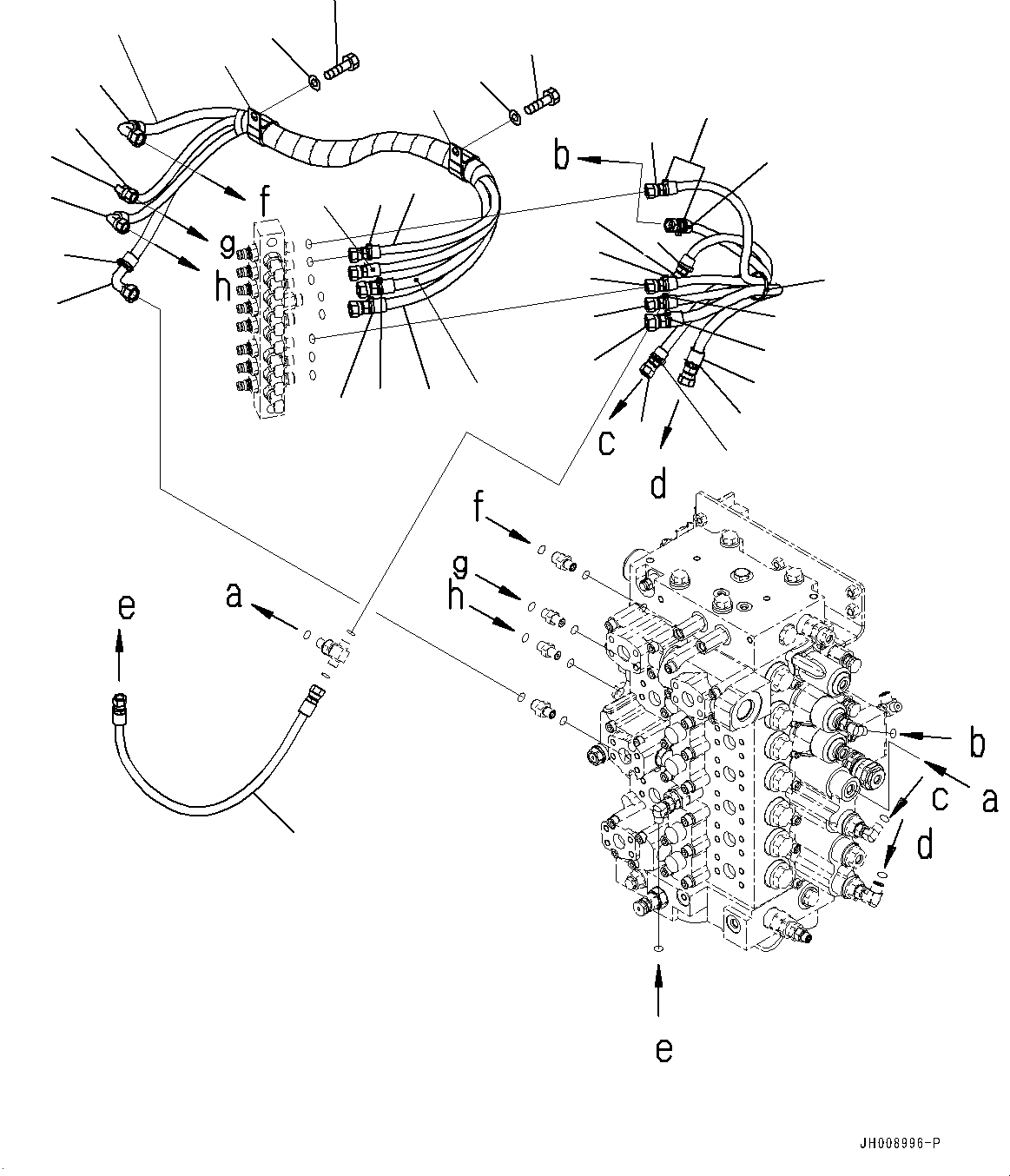 Komatsu parts book diagram for PC300-8M0 S/N K56001-UP: PROPORTIONAL PRESSURE CONTROL (PPC) VALVE PIPING