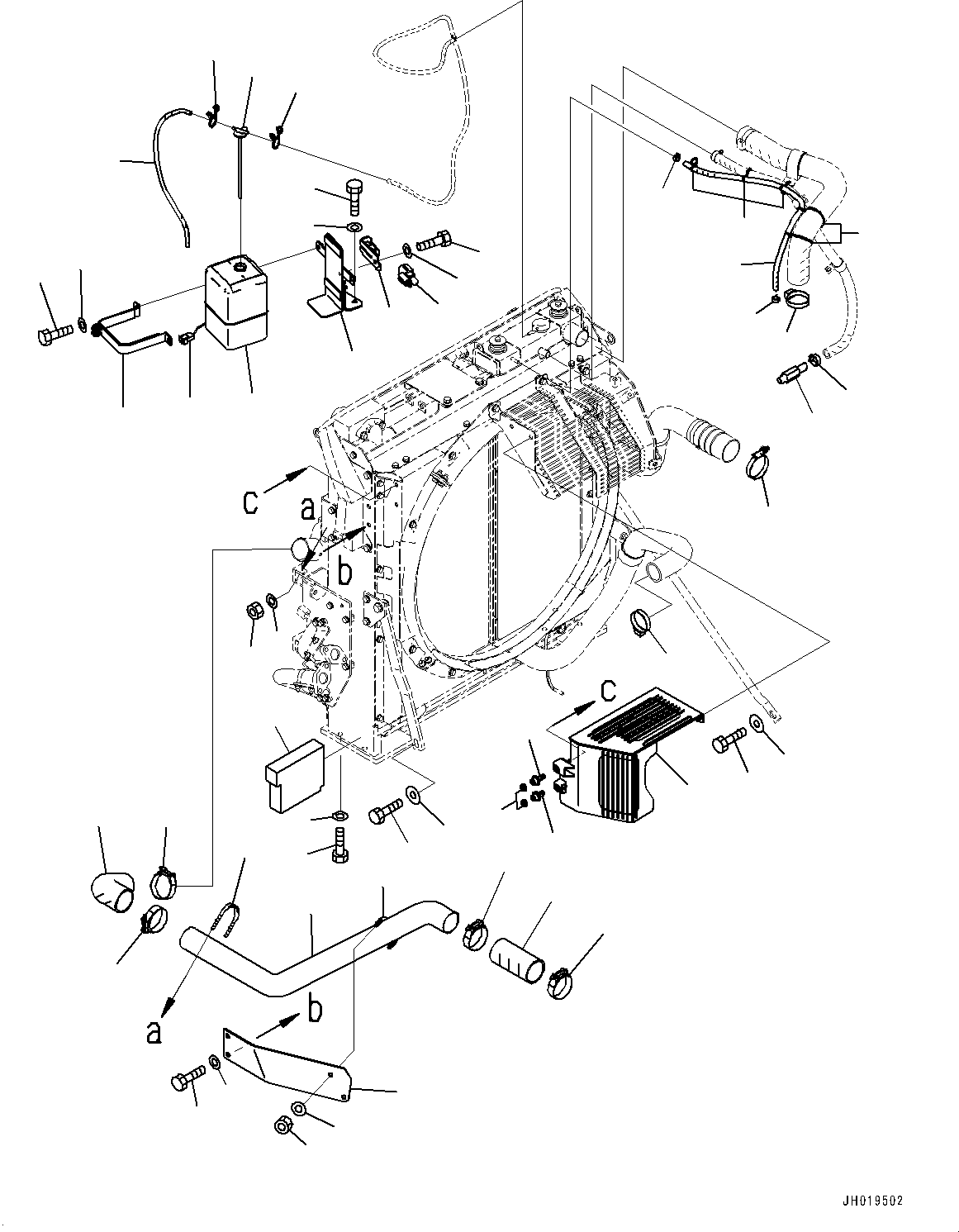 Komatsu parts book diagram for PC350LC-8M0 S/N K52001-UP: COOLING SYSTEM, AUTO AIR CONDITIONER, EN ISO ACCESS 2011, SUB-TANK
